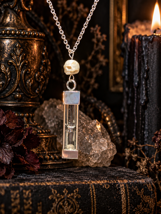 Memento Mori Hourglass Skull Pendant